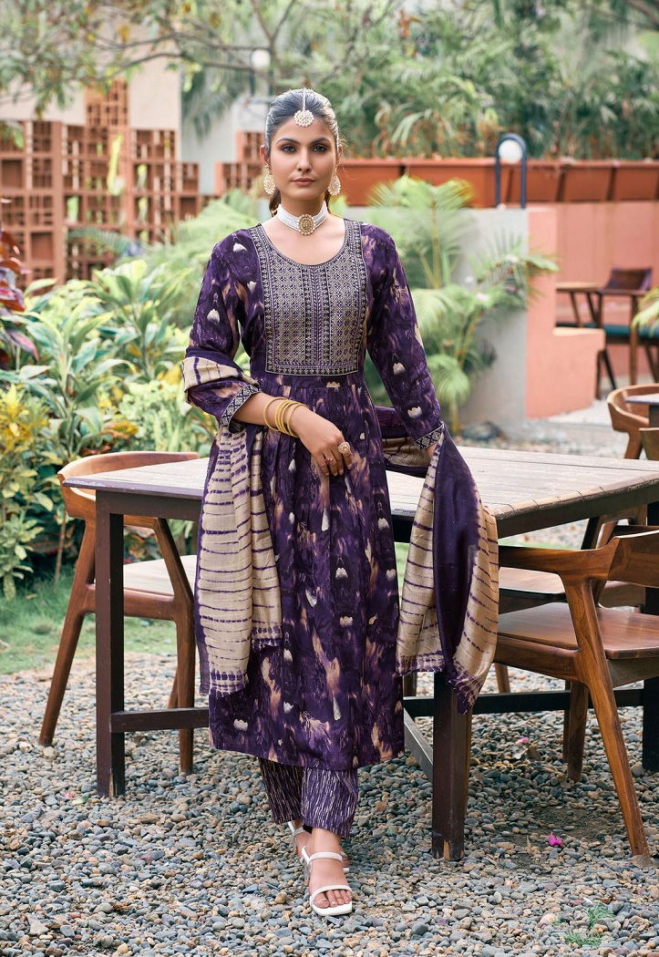 Shanaya Vol 1 By Mystic 9 Rayon Neck Embroidery Kurti With Bottom Dupatta Wholesale Online